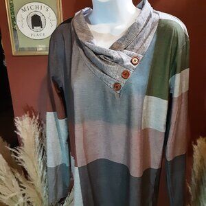 Multi Block Colored Pullover Top